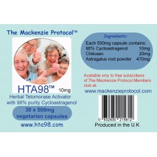HTA98 30 x 5mg Cycloastragenol based Herbal Telomerase Activator NOT TA65